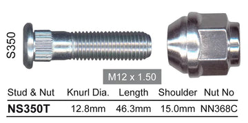 Nice Wheel Stud & Nut Set - NS350T