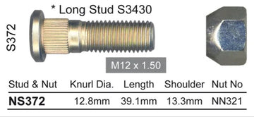 Nice Wheel Stud & Nut Set - NS372