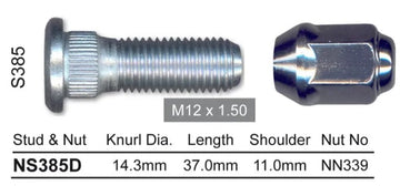 Nice Wheel Stud & Nut Set - NS385D