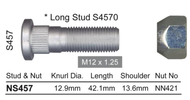 Nice Wheel Stud & Nut Set - NS457