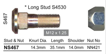 Nice Wheel Stud & Nut Set - NS467