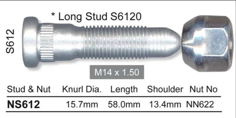 Nice Wheel Stud & Nut Set - NS612