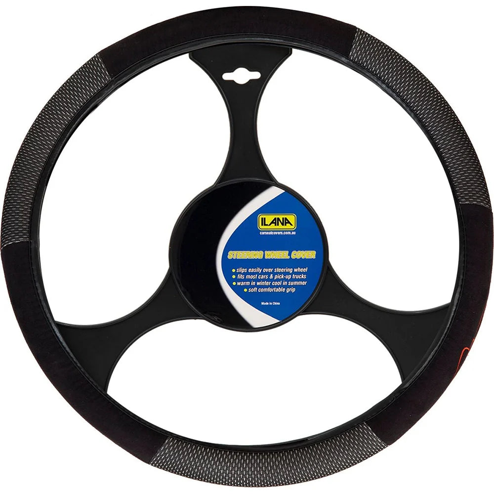 Ilana Steering Wheel Cover Nova Black - NOVSWCBLK (Pickup Only)