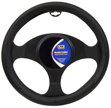 Ilana Steering Wheel Cover Oxford Leather Black - 22/OXFLSWCBLA (Pickup Only)