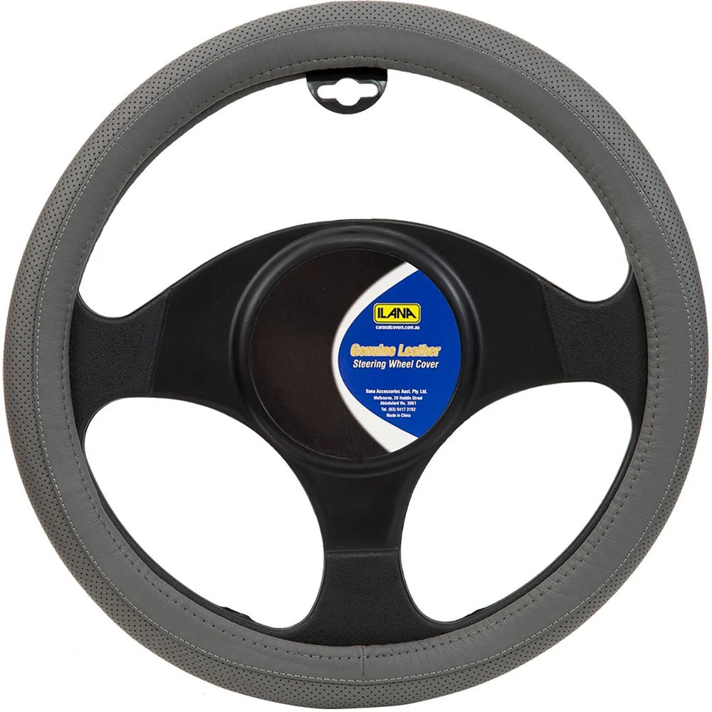 Ilana Steering Wheel Cover Oxford Leather Grey - 22/OXFLSWCGRE (Pickup Only)