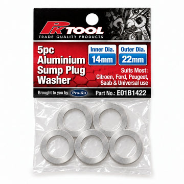 PKTool 5pc 14mm ID Aluminium Sump Washer - E01B1422 (Pickup Only)