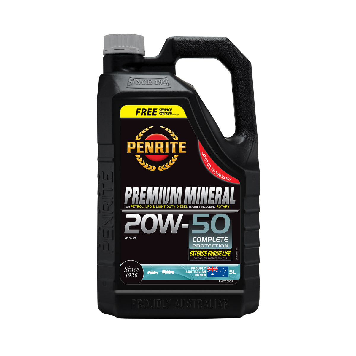 Penrite Premium Mineral Engine Oil 20W-50 5L - PMO20005 (Pickup Only)