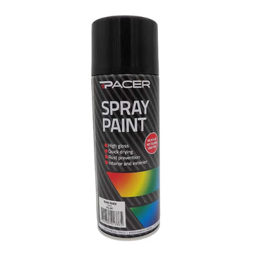 Pacer Spray Paint - Gloss Black 250gm - PSP39