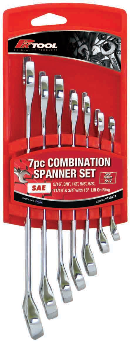 PKTool 7pc SAE Combination Spanner Set - PT10174 (Pickup Only)