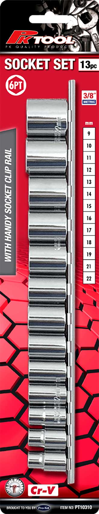 PKTool 13pc 3/8 inch Metric Socket Set - PT10310 (Pickup Only)