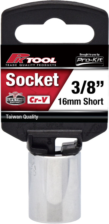 PKTool 3/8 inch Dr 16mm Socket Short - PT10416 (Pickup Only)