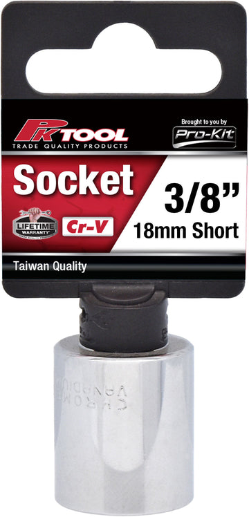 PKTool 3/8 inch Dr 18mm Socket Short - PT10418 (Pickup Only)