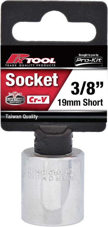 PKTool 3/8 inch Dr 19mm Socket Short - PT10419 (Pickup Only)