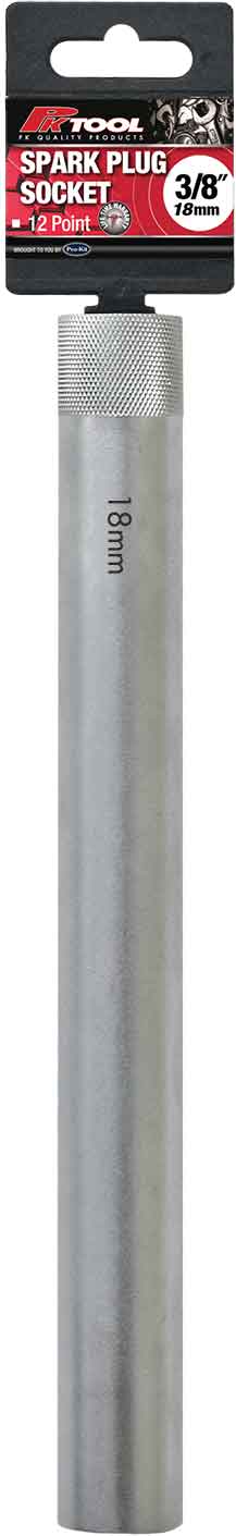 PKTool 3/8 inch Dr 18mm 12pt 250mm Extra Long Spark Plug Socket - PT10582 (Pickup Only)