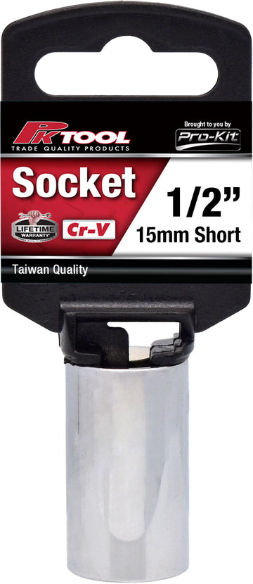 PKTool 1/2 inch Dr 15mm Short Socket - PT10615 (Pickup Only)