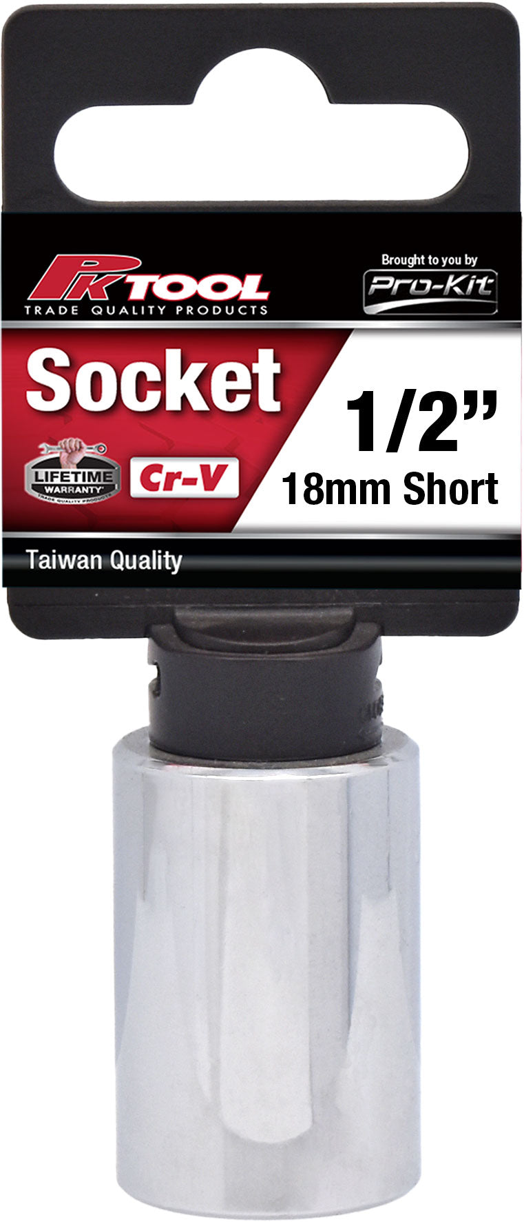 PKTool 1/2 inch Dr 18mm Short Socket - PT10618 (Pickup Only)