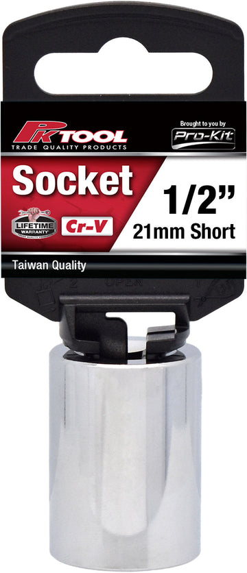 PKTool 1/2 inch Dr 21mm Short Socket - PT10621 (Pickup Only)