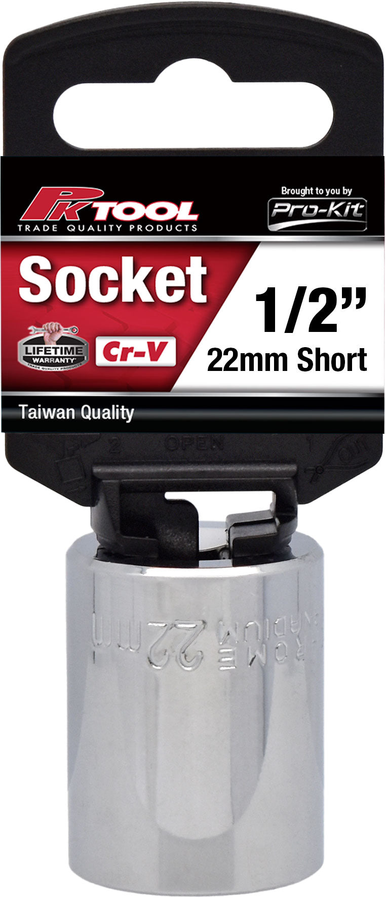 PKTool 1/2 inch Dr 22mm Short Socket - PT10622 (Pickup Only)