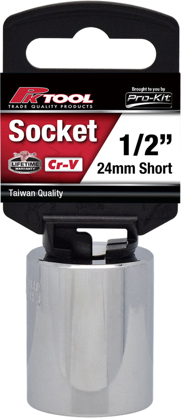 PKTool 1/2 inch Dr 24mm Short Socket - PT10624 (Pickup Only)