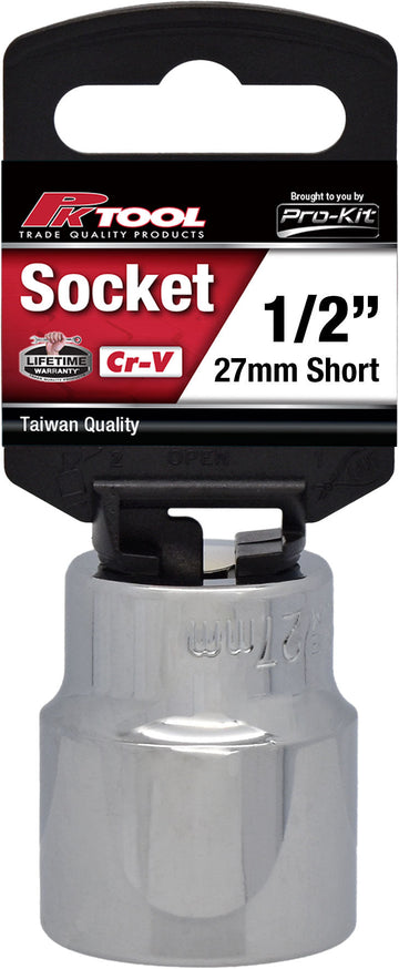 PKTool 1/2 inch Dr 27mm Short Socket - PT10627 (Pickup Only)