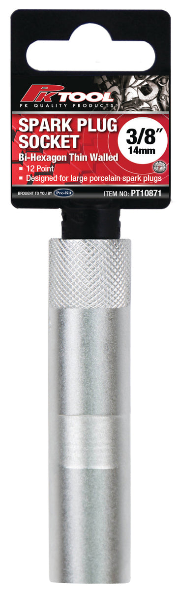 PKTool 3/8 inch Dr 14mm Maxi Thin Walled 90mm Long Spark Plug Socket - PT10871 (Pickup Only)