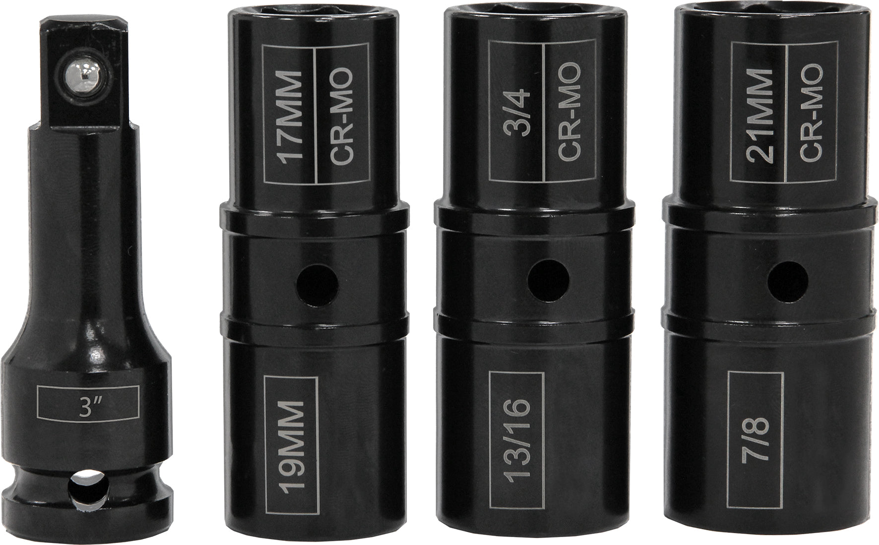 PKTool 4pc 1/2 inch Dr Thin Wall Impact Dual Size Flip Head Socket - PT11153 (Pickup Only)
