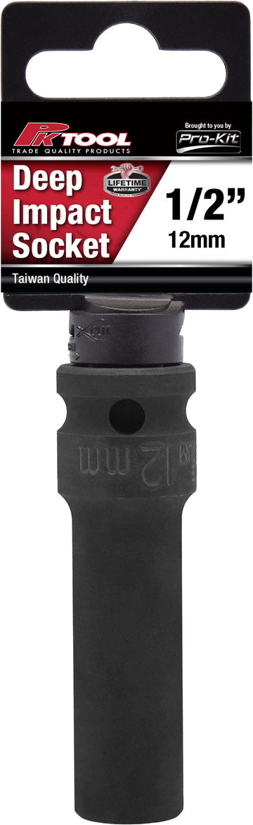 PKTool 12mm 12PT 1/2 inch Dr Deep Impact Socket - PT11356 (Pickup Only)