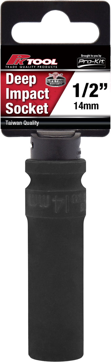 PKTool 14mm 12PT 1/2 inch Dr Deep Impact Socket - PT11358 (Pickup Only)