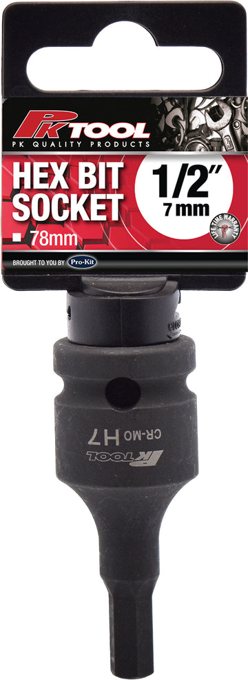 PKTool 7mm 1/2 inch Dr Impact Hex Bit Socket - PT11939 (Pickup Only)