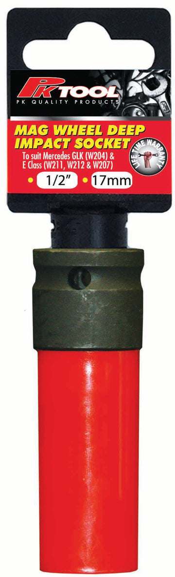 PKTool 1/2 inch Dr 17mm Deep Impact Mercedes Benz Mag Wheel Socket - PT12500 (Pickup Only)