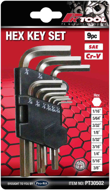 PKTool 9pc SAE Hex Key Set - PT30502 (Pickup Only)