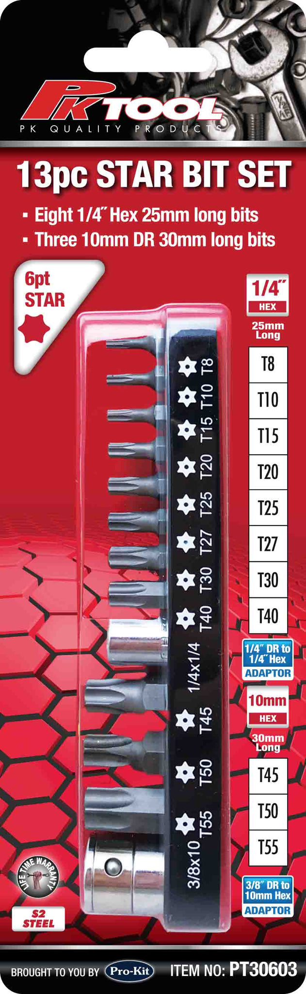 PKTool 13pc Star Bits Set  - PT30603 (Pickup Only)
