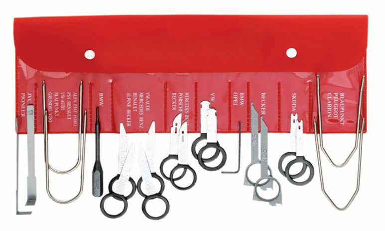 PKTool 20pc Radio and In-Car Entertainment Unit Removal Tool Set Range - PT71100 (Pickup Only)