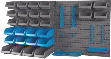 PKTool 43 Piece Wall Mounted Storage & Tool Rack Set - PT80930 (Bulky Item, Freight Charges Apply)