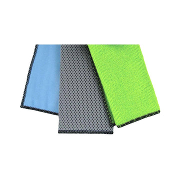 PKWash Microfibre Glass Wash & Scrub Towels 3 Pack - PW50105