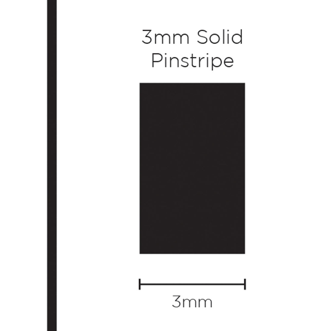 SAAS 3mm Pinstripe, Solid Black (10m) - 1101