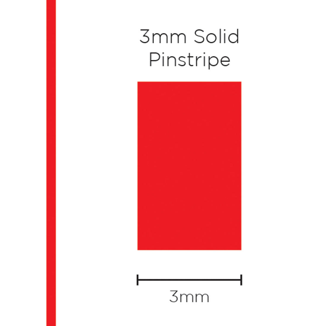 SAAS 3mm Pinstripe, Solid Red (10m) - 1103