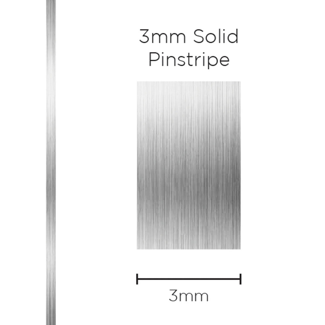 SAAS 3mm Pinstripe, Solid Silver (10m) - 1107