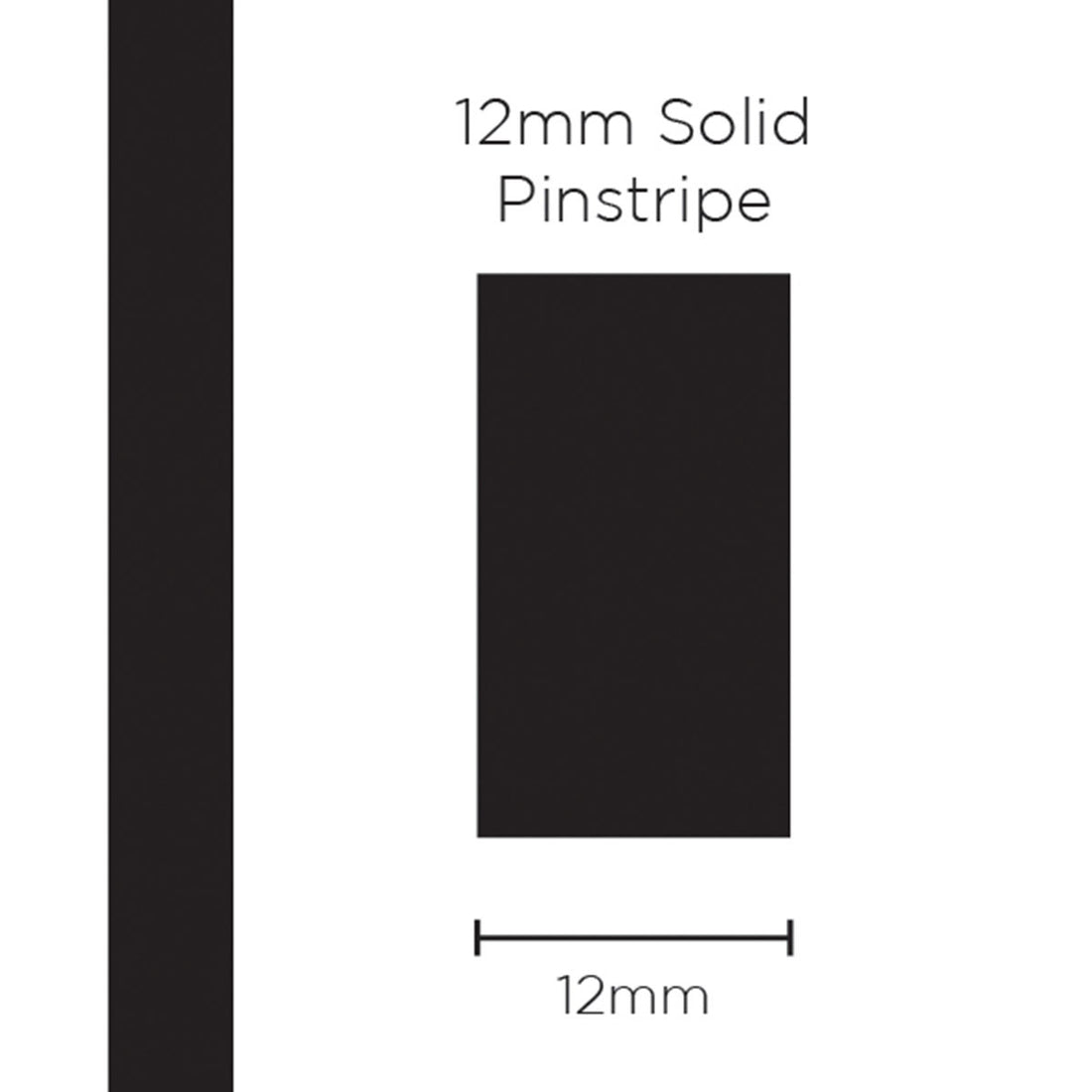 SAAS 12mm Pinstripe, Solid Black (10m) - 11401