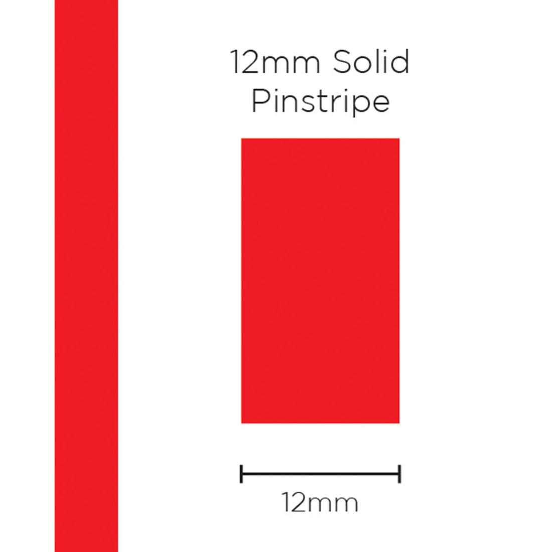 SAAS 12mm Pinstripe, Solid Red (10m) - 11403
