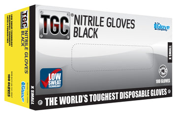 TGC Workgear Black Nitrile Gloves - 100pk - Extra Small - 160000