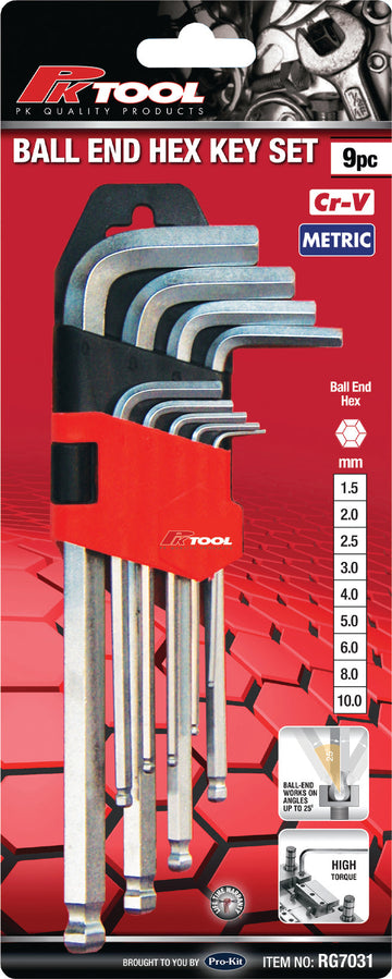PKTool 9pc Metric Ball End Hex Key - RG7031 (Pickup Only)