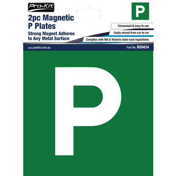 Pro-Kit 2x Magnetic Green P Plates - Suits WA and VIC - RG9434