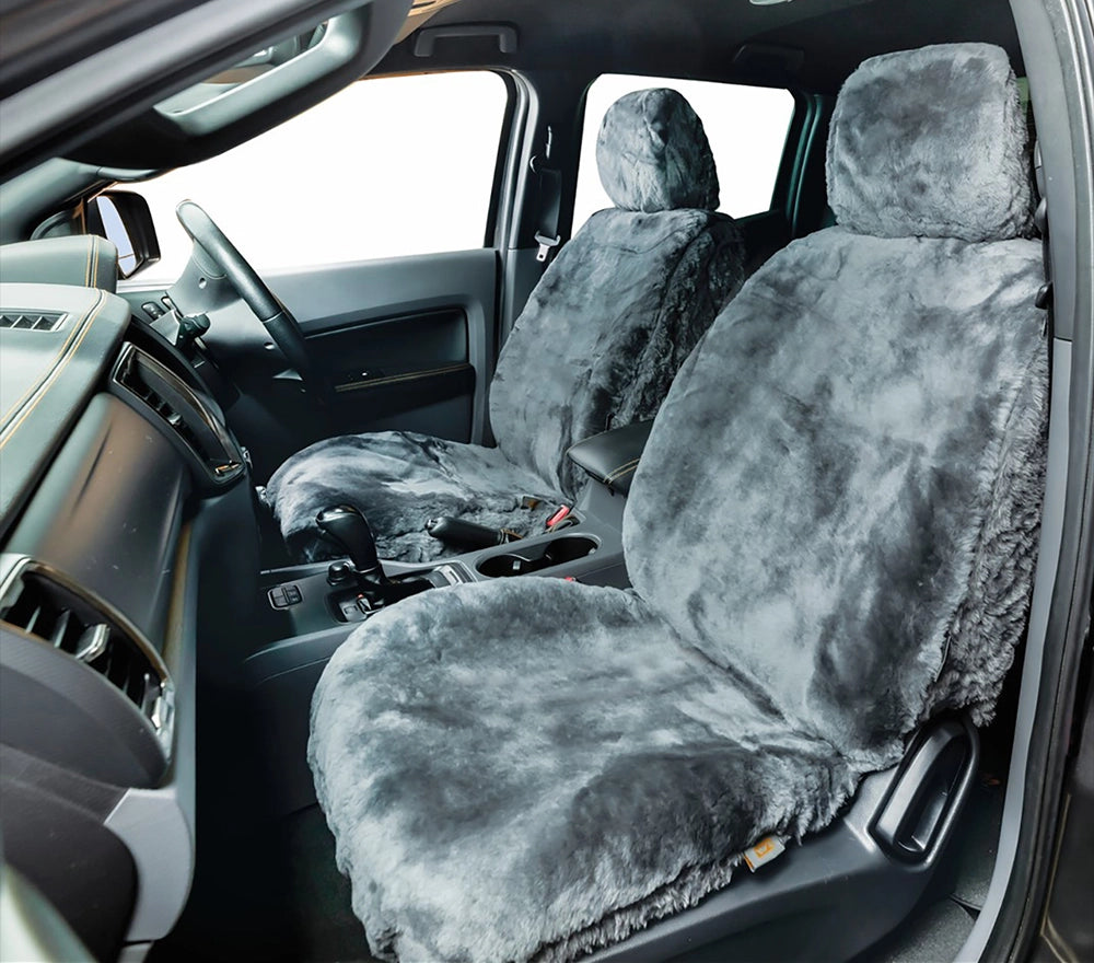 Ilana Rivergum Sheepskin Seat Covers - Size 30 Universal (Black) - RIV30DSBLK