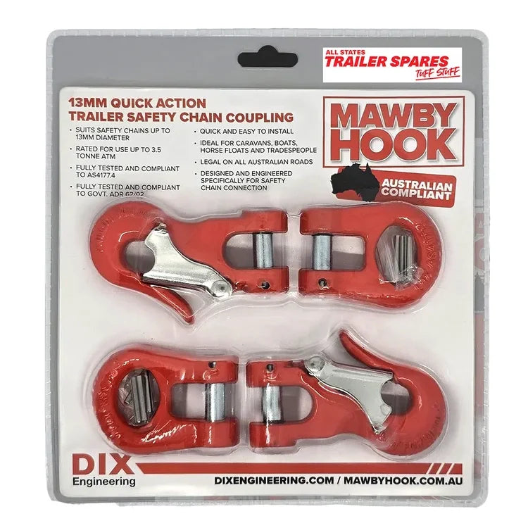 ASTSS 13mm Quick Action Trailer Safety Chain Coupling - RMAWBYHOOK