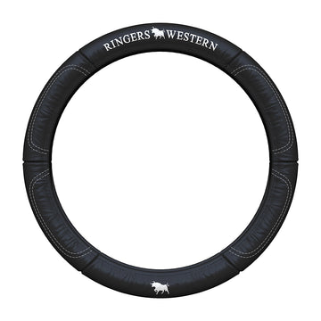 Ringers Western Steering Wheel Cover Black - SWRW-BLKBUL