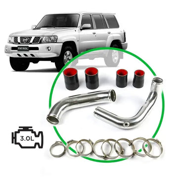 SAAS Nissan Patrol GU/Y61 ZD30 CRD 12/2006 - 10/2017 Polished Pipe Kit - SAH4101-KIT