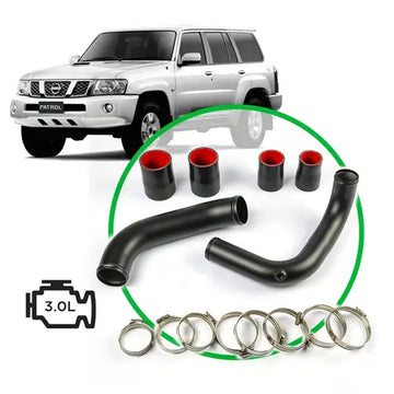 SAAS Nissan Patrol GU/Y61 ZD30 CRD 12/2006 - 10/2017 Black Pipe Kit - SAH4101B-KIT