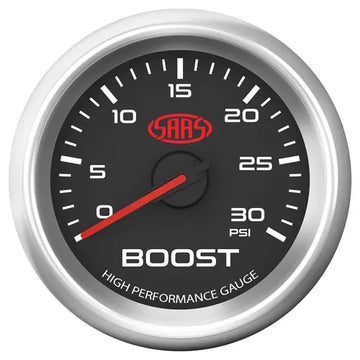 SAAS Boost Gauge Diesel 0-30 psi 52mm Muscle Series 3 Black 12V - SG32213