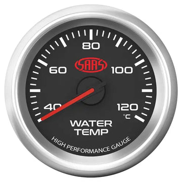 SAAS Water Temp Gauge 40°-120° 52mm Muscle Series 3 Black 12V - SG32220